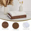 Lot de 4 boîtes de rangement magnétiques en lin pour livres – Organiseur décoratif – Carton gris résistant, accents blanc café, gain de place pour le salon, les étagères et le bureau – Lot de 2 (café et blanc cassé)-903424756