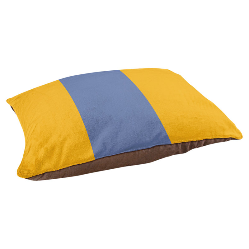 Coussin Designer, Moyen (L 30 po x l 40 po), Jaune basketball / bleu basketball