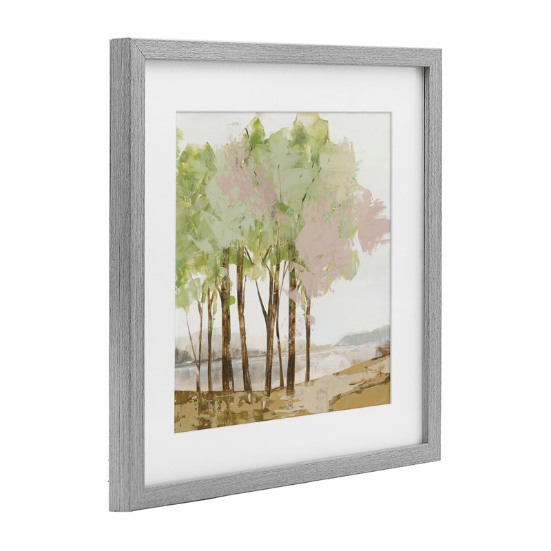 «Spring Awakening Forest», reproduction d'art sous verre encadrée par Ian C., Cadre de ferme gris, H 13 po x l 13 po