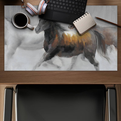 Herd of wild horses - 14.00"x24.25" Desk mat