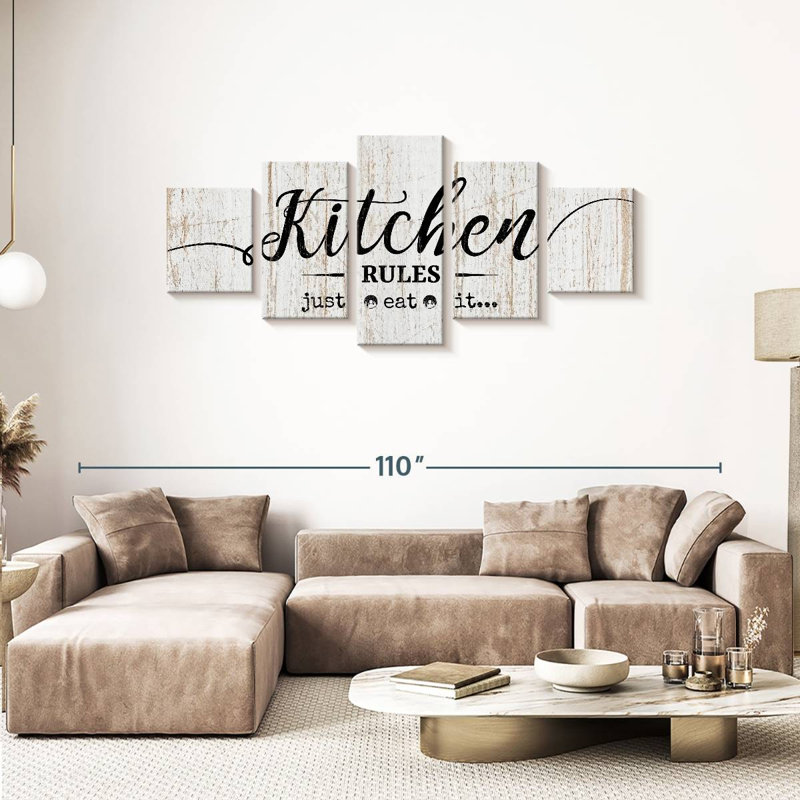 Plaque de cuisine 5 pièces, H 36 po x l 80 po x P 1,25 po