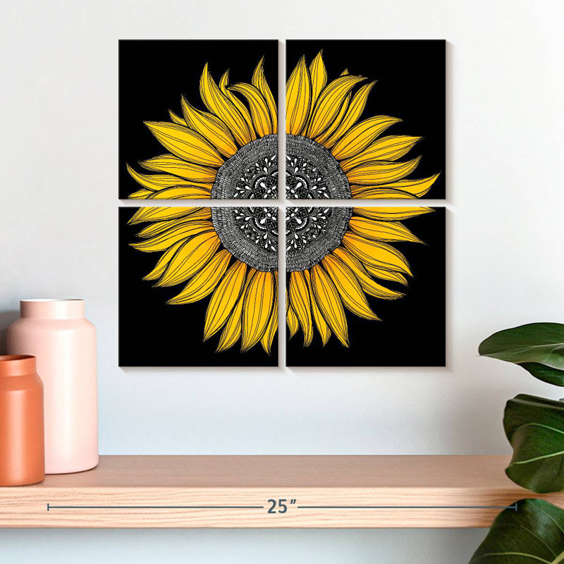 Harnek tournesol mandala, H 18 po x l 18 po