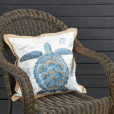 Coastal Outdoor Turtle Pillow