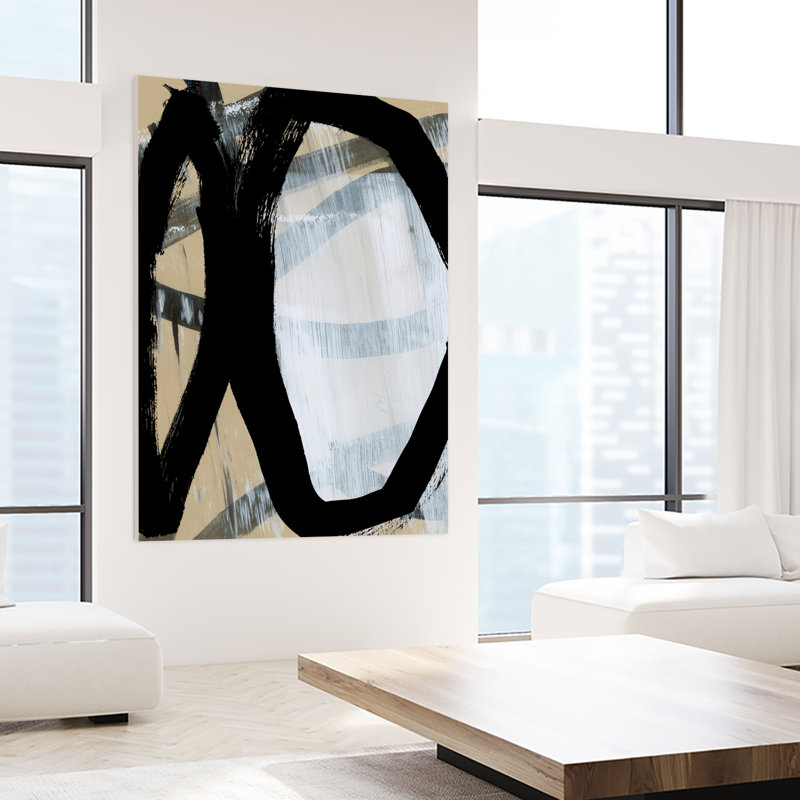 "Bold Black On White No1" par Cartissi, H 84 po x l 54 po