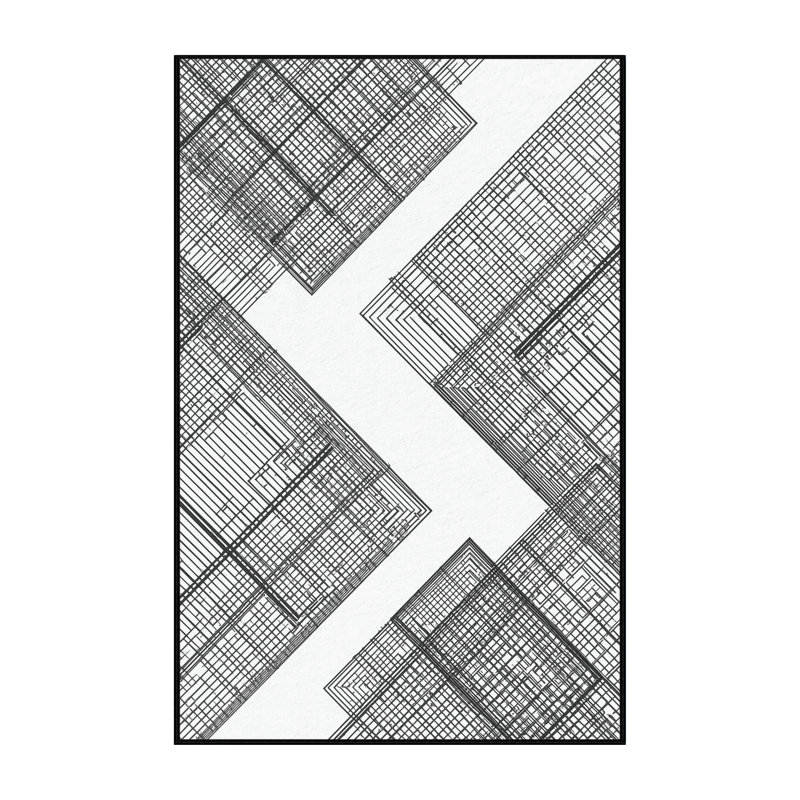 Tapis bleu moelleux doux et moelleux à motif géométrique moderne et élégant Narberth, 6 X 9