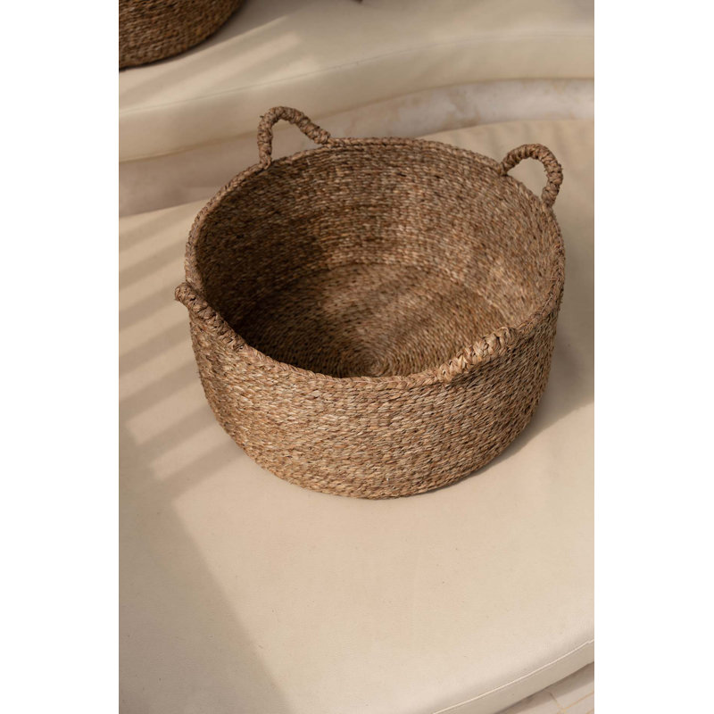 Bay Isle Home Seagrass Decorative Basket, 30cm H x 60cm W x 60cm D