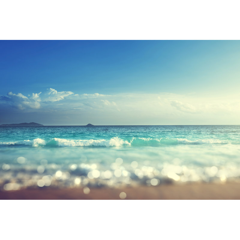 Beach In Sunset Time - Wrapped Canvas Print, 20cm H x 30cm W x 3.8cm D