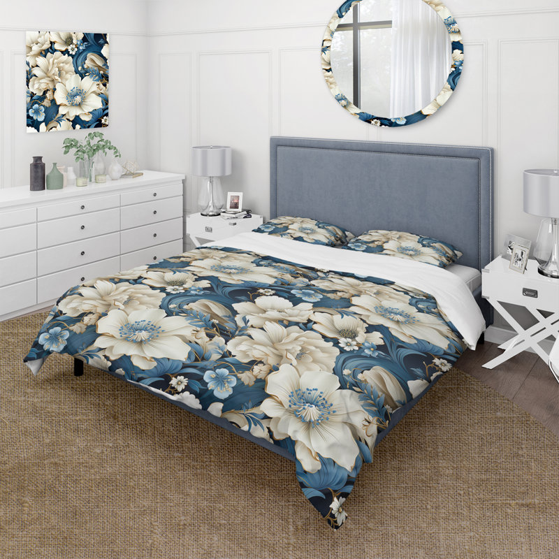 Literie à motif cachemire Coastal Breeze III, Housse de couette simple + 1 taie décorative stan
