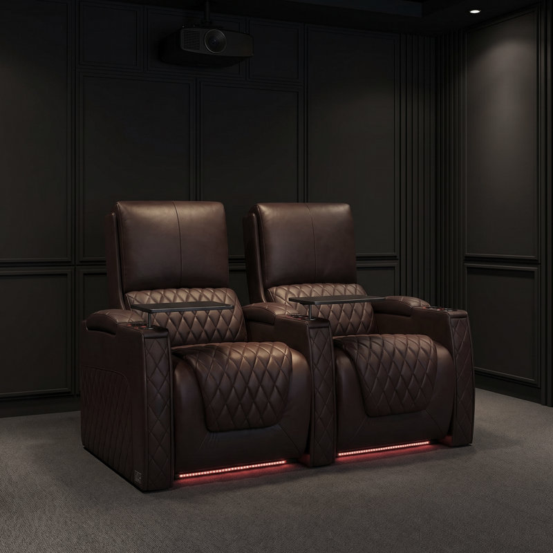 Canapé inclinable électrique Haiylee , Brown Genuine Leather