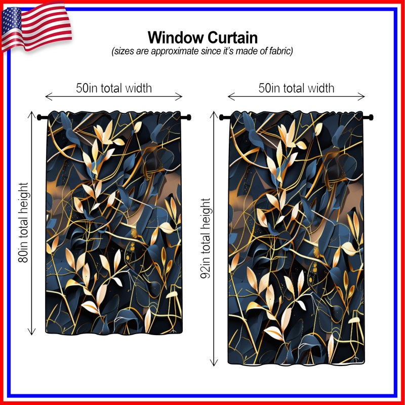 Rideaux à feuilles, voilages floraux et voilages à motif de feuilles - 1 panneau, 50 po x 80 po - 1 panneau, Transparent