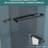 76"H Double Sliding Shower Door, 8Mm Tempered Shatter- Grey Glass, Matte Black 304 Stainless Steel, Reversible Installation, -, Dry Vanity 48"W Glass With R10 Rounded Edges And Laminated Film, -