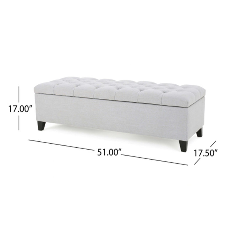 Repose-pieds moderne avec rangement pour le salon, Gris clair