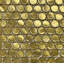 Carreau mural et de sol rond en verre Amalfi Gold 1 po x 1 po