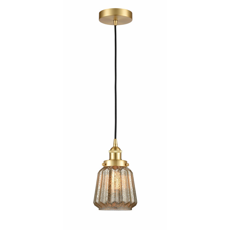 Luminaire suspendu conique à 1 lumière Caggiano, Or satiné