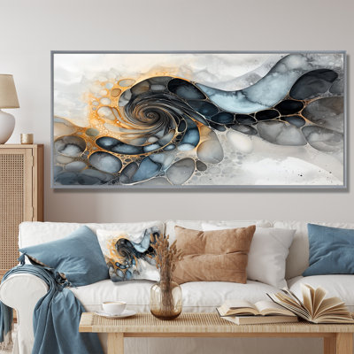 Art mural sur toile abstrait noir et blanc Nyellie - réalisme abstrait