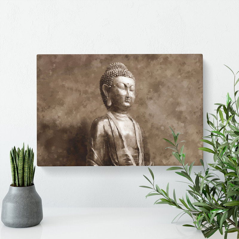 Buddha Statue Vol.3 - Wrapped Canvas, 35cm H x 50cm W x 3cm D