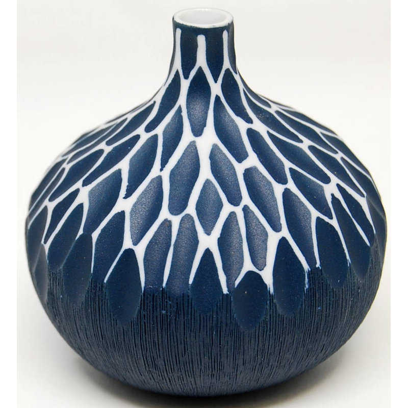 Aurorah Handmade Table Vase, Gray, 3.4" H x 3.2" W x 3.2" D