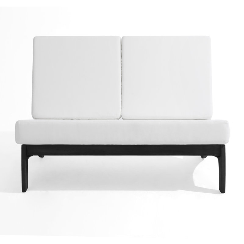 Causeuse d'extérieur avec coussins 43,9 po Polett, Beige, Noir