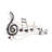 Metal Musical Notes Brown Wall Decor with Gold Details