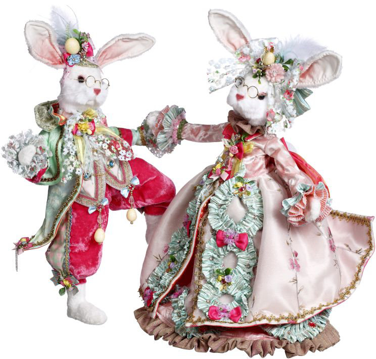 Spring 2 Piece Mr. and Mrs. Peter Cottontail Figurines & Collectibles Set