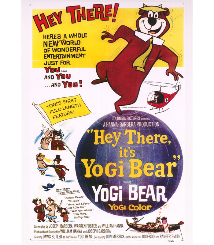 Hé, c'est l'ours yogi, H 18 po x l 13 po