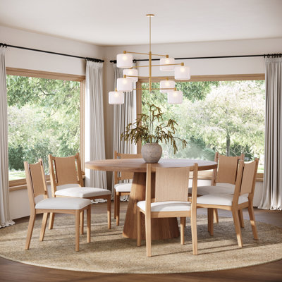 Solid Wood Dining Chair With Seagrass Back