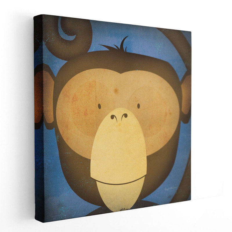 Monkey Wow - reproduction d'art sur toile, H 12 po x l 12 po