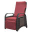 Fauteuil inclinable à inclinaison réglable avec coussin tissé à la main, coussin amovible et table pratique pour le jardin