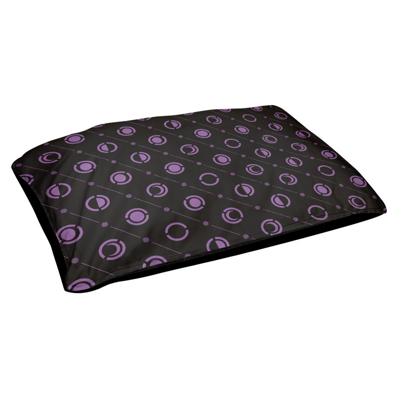 Coussin d’extérieur pour chien moon phases Chenault, Moyen (l 40 po x P 6,5 po x H 30 po), Violet / noir