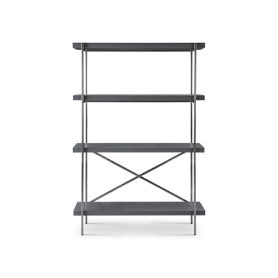 Jeanique 173.2 cm H x 120 cm W Stainless Steel Etagere Bookcase