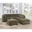 Aamirah Canapé moderne 1pc contemporain sans accoudoirs Chenille tissu modulaire coin canapé de salon