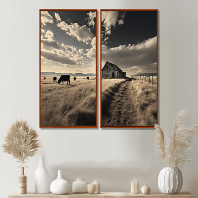 Cattle Silent Horizon III - Cattle Large Wall Art
