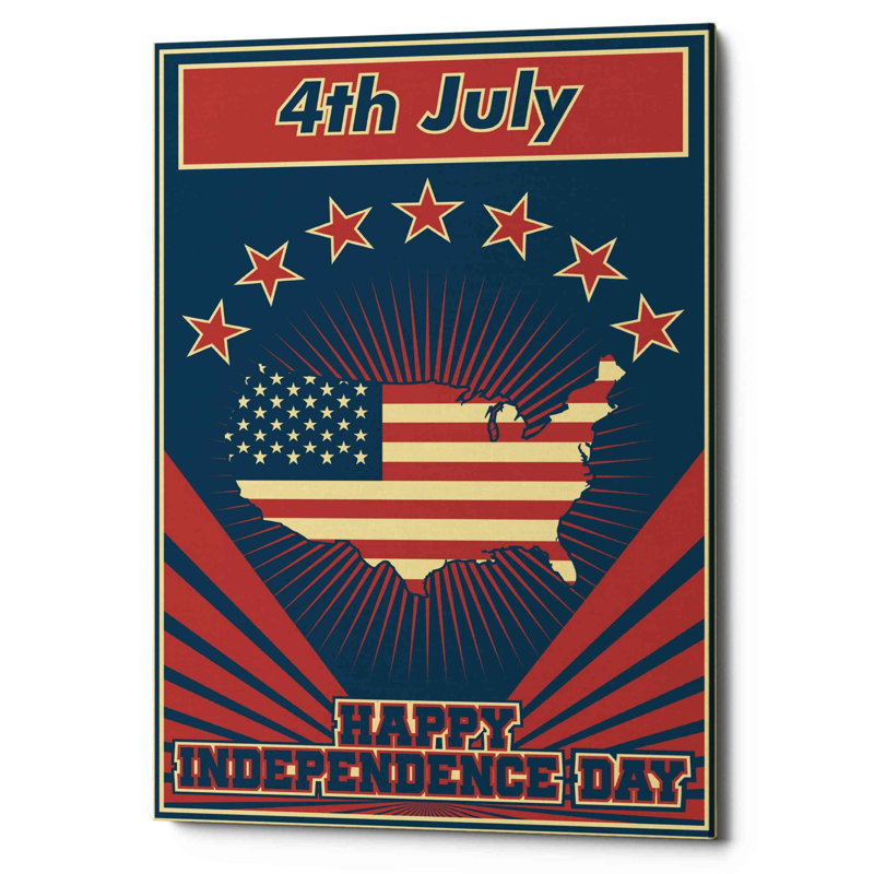 «Independence Day USA», art mural sur toile, H 40 po x l 26 po x P 1,5 po