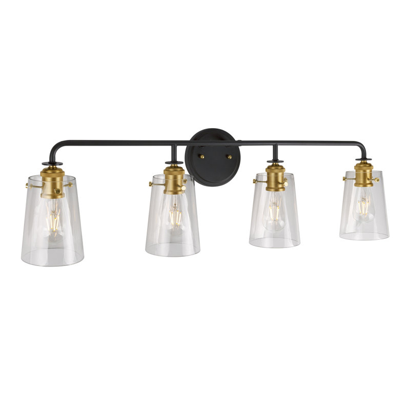 Duggins 4 - Light Dimmable Vanity Light, Black/Soft Gold