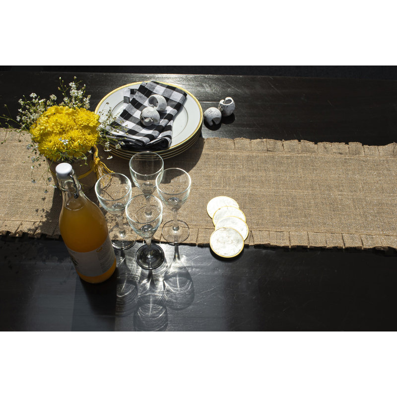 Maxfield Table Runner, Beige/Silver