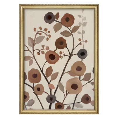 "Earthy", décoration murale encadrée or rustique