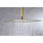 High Bathroom Showering Head - Brushed Gold, Stainless Steel, Water Saving, Self-Cleaning Nozzle, Standard Fit Shower Fits Arm-126673649
