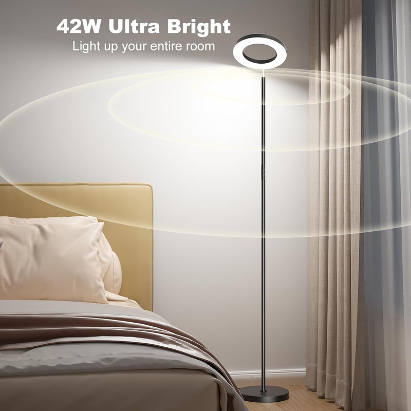 Lampe sur pied 42W DEL RVB, lampe frontale lumineuse à double face avec télécommande, à intensité variable