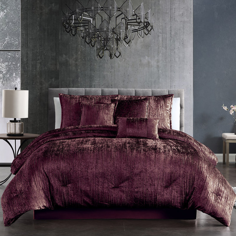 Riverbrook Home Turin Blush, Queen Comforter +  5 Standard Shams, Plum