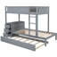 Lit simple superposé simple avec prises de courant, bureau et rangement dans un gigogne gigogne gris Twintwin Ports - Améliorez la fonction de connectivité de votre chambre à coucher