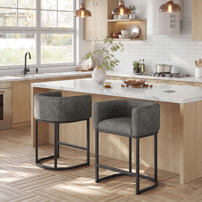 Tabouret de bar 26 po Velora, Gray Linen, 1