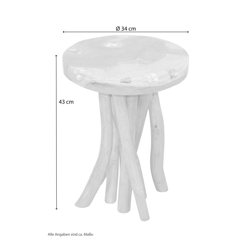 Espinosa Solid Wood Abstract End Table