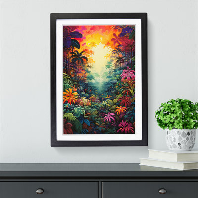 Jungle Colour Field No.2 - Single Picture Frame Print on Wood
