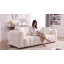 Canapé rembourré en chenille de 91,5 po de style moderne avec accoudoirs arrondis et confort surdimensionné pour le salon-1876133761