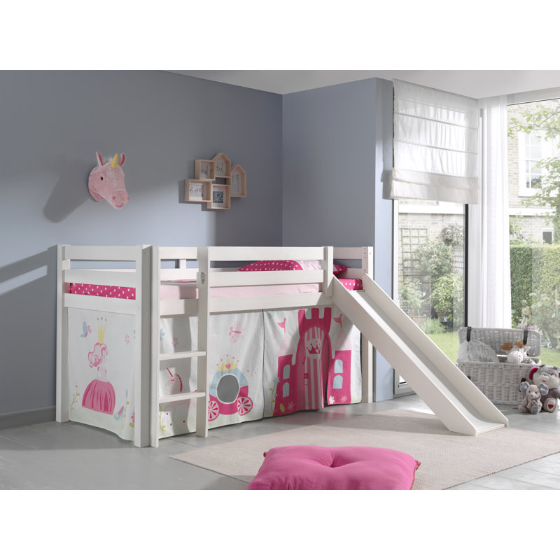 Pino European Single Mid Sleeper Bed, White, Premium, 210 x 218 cm