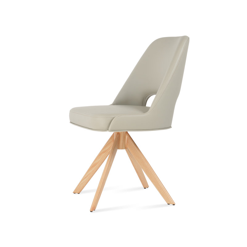 Marash Sword Swivel Side Chair, Light Gray, Natural