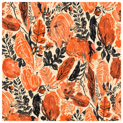 Couvertures florales à feuilles orange