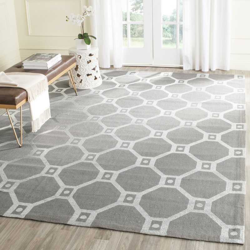 Nilde Cedar Brook Hand Loomed Jute Geometric Rug, Rectangle 7'3" x 9'3"