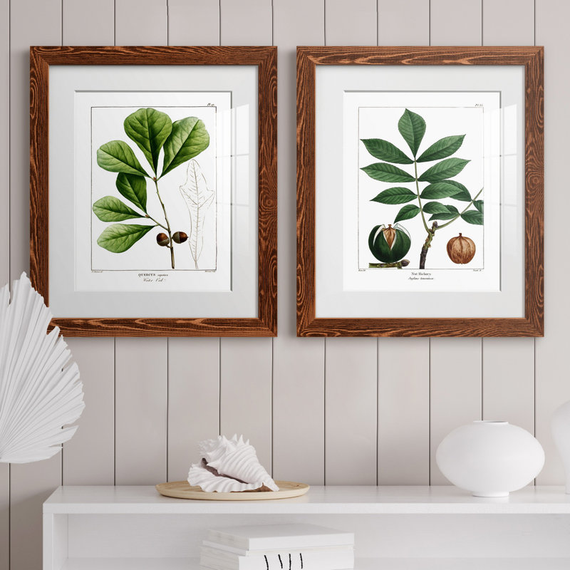 " White Oak " 2 - Pieces, 20" H x 17" W x 1" D, Maple Framed Paper, White