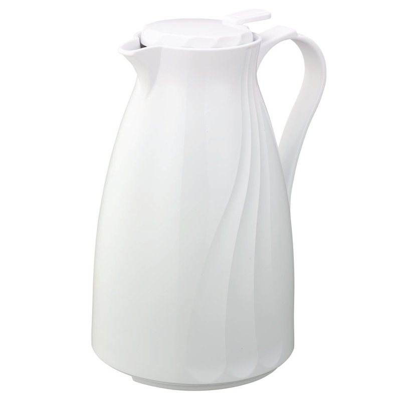Carafe à bouton-poussoir, Blanc, H 10,75 po x l 6 po x P 8,25 po